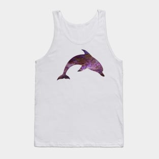 Pink Purple and Green Psychedelic Dolphin Tank Top